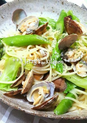 フライパンひとつで✿あさり×春野菜パスタ-レシピのメイン写真