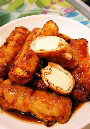 厚揚げの豚肉まきまき～～-レシピのメイン写真
