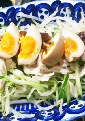 棒々鶏風サラダ♪味タマ乗せ-レシピのメイン写真