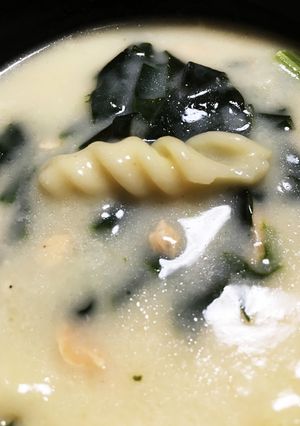 クリームスープ ほうれん草サーモン-レシピのメイン写真