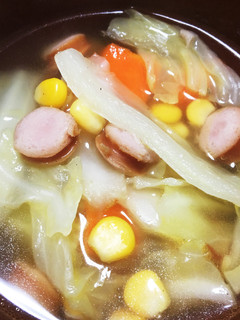 ズボラな冷蔵庫の残りもの野菜スープ☆-レシピのメイン写真