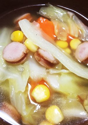 ズボラな冷蔵庫の残りもの野菜スープ☆-レシピのメイン写真