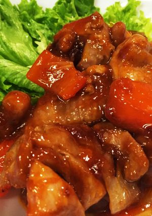 蒸し焼きでかんたん！胡桃入り酢鶏-レシピのメイン写真