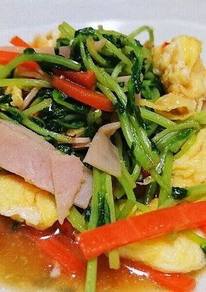 豆苗のスイートチリソース炒め-レシピのメイン写真