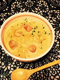 キャベツの味噌&チーズな豆乳スープ-レシピのメイン写真
