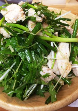 ピリ辛♪水菜と万能ねぎのサラダ（改良）-レシピのメイン写真