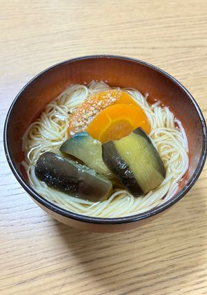 茄子にゅうめん-レシピのメイン写真