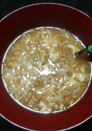 寒い冬の朝ごはん！お手軽納豆キムチ雑炊。-レシピのメイン写真