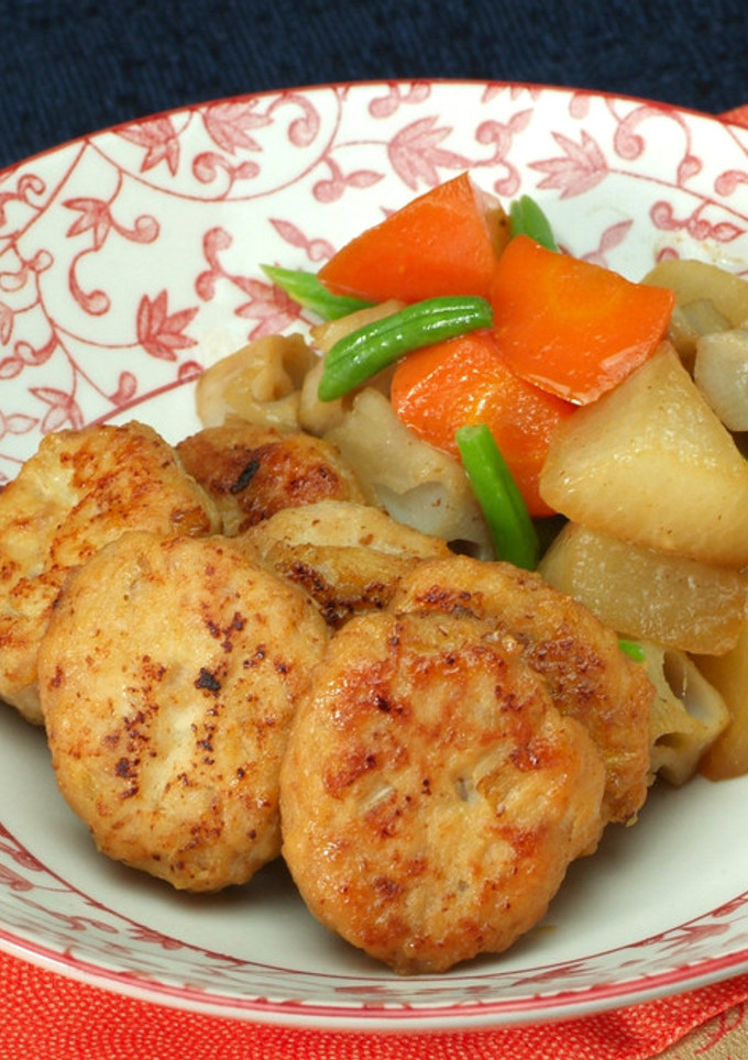 鶏つくねと蒸し根菜の甘辛煮-レシピのメイン写真