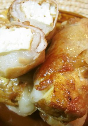 厚揚げとお餅のじゅうしい肉巻き♪-レシピのメイン写真