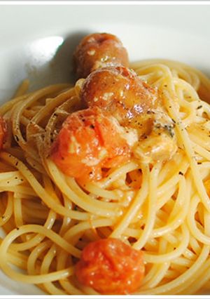 いろいろな種類のミニトマトを楽しむパスタ-レシピのメイン写真