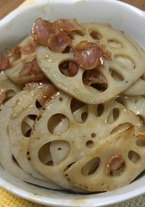 蓮根とベーコンの炒め物-レシピのメイン写真