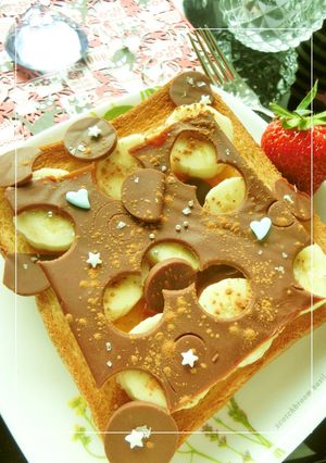 生チョコon❢バナナチーズトースト-レシピのメイン写真