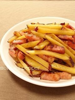 簡単!さつまいもとベーコンのピリ辛炒め-レシピのメイン写真