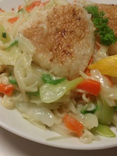 焼きおにぎりのあんかけ塩ラーメン-レシピのメイン写真