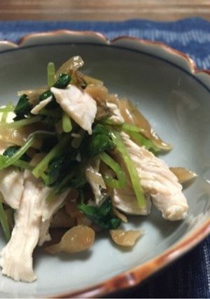 鶏ささみとザーサイと三つ葉の和え物-レシピのメイン写真
