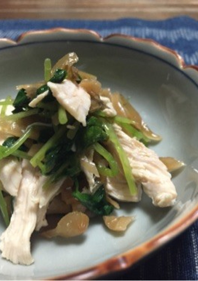 鶏ささみとザーサイと三つ葉の和え物-レシピのメイン写真