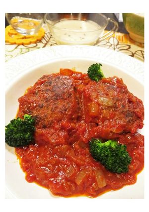 トマト煮込みハンバーグ-レシピのメイン写真