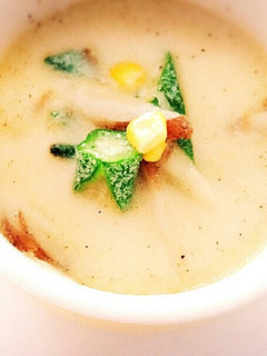 ほっこり☆ごぼうとオクラの豆乳スープ-レシピのメイン写真