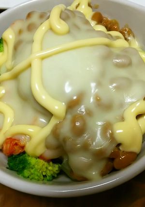 ☆簡単☆レンジでキムチとチーズの納豆蒸し-レシピのメイン写真