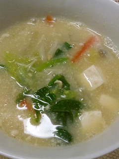 絶賛!給食レシピ 豆乳元気アップ汁-レシピのメイン写真