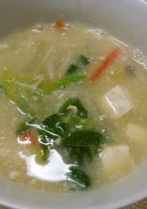 絶賛！給食レシピ　豆乳元気アップ汁-レシピのメイン写真