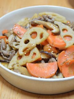 豚肉とれんこんの甘辛炒め煮-レシピのメイン写真