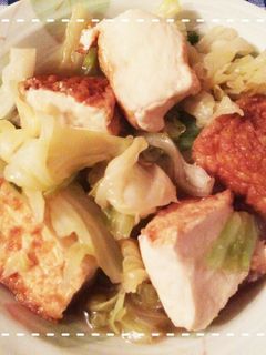 野菜1つで簡単!きゃべつと厚揚げの煮物-レシピのメイン写真