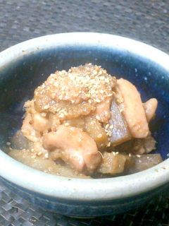 鶏肉とゴボウのごま味噌煮-レシピのメイン写真
