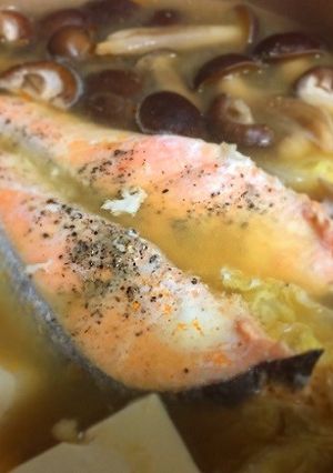 簡単お鍋☆干し野菜と鮭のあったか味噌鍋-レシピのメイン写真