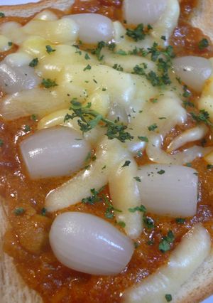 らっきょうとコラボ☆カレーチーズトースト-レシピのメイン写真