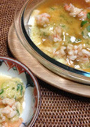 豆腐の長芋蒸し、海老あんかけ-レシピのメイン写真