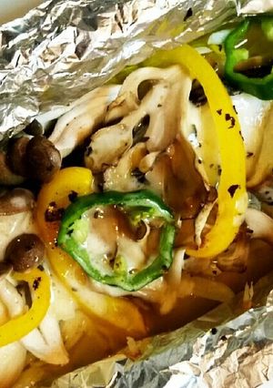 鱈と茸のバジルチーズホイル焼き-レシピのメイン写真