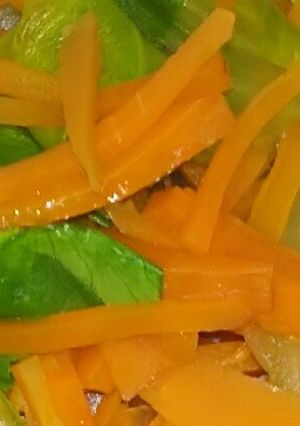 レンジでチン 青梗菜と人参の蒸し野菜-レシピのメイン写真