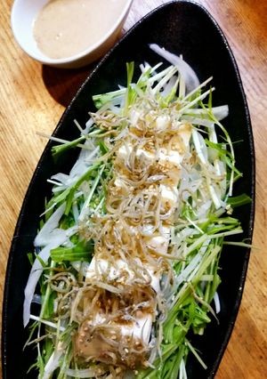 新玉ねぎと水菜のじゃこ豆腐サラダ-レシピのメイン写真