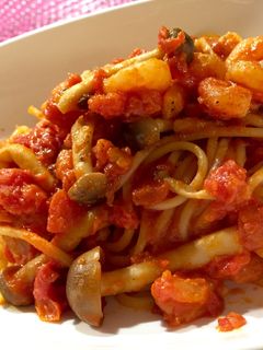 海老ときのこたっぷりのトマトパスタ♬-レシピのメイン写真