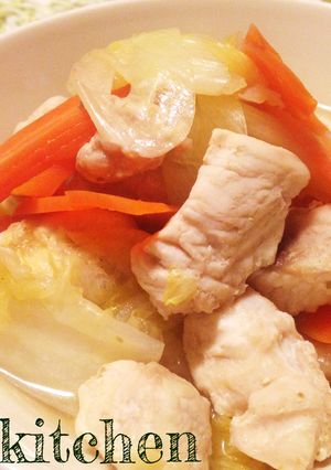 和だしで優しい味、鶏肉と白菜の煮もの-レシピのメイン写真