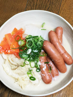 白菜とソーセージの酒粕煮-レシピのメイン写真