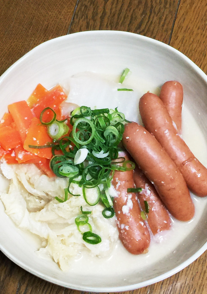 白菜とソーセージの酒粕煮-レシピのメイン写真
