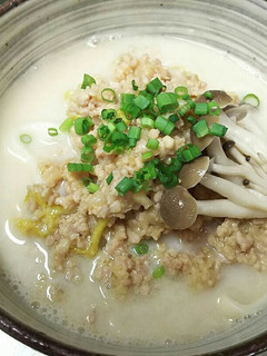 白菜入りたっぷり肉味噌の豆乳うどん-レシピのメイン写真