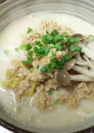 白菜入りたっぷり肉味噌の豆乳うどん-レシピのメイン写真