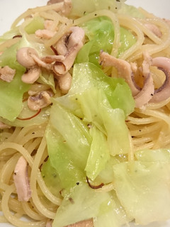 イカの塩辛とキャベツの簡単パスタ-レシピのメイン写真