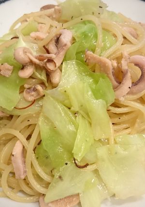 イカの塩辛とキャベツの簡単パスタ-レシピのメイン写真