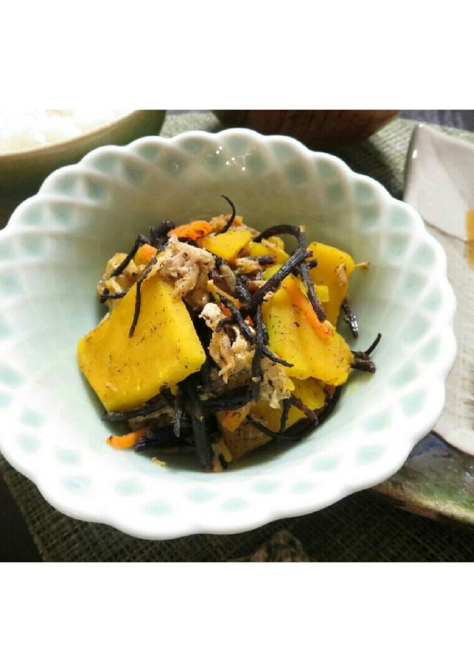 かぼちゃとひじきの煮物-レシピのメイン写真