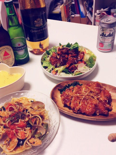 #アサリとホウレンソウのトマトパスタ-レシピのメイン写真