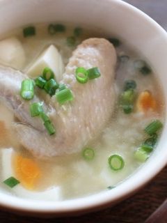 本格 中華粥 手羽先&たまご ★☆☆-レシピのメイン写真