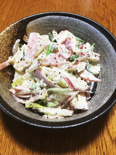 長ねぎとハムとりんごのサラダ-レシピのメイン写真