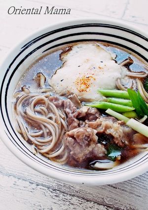 ふぅふぅ～♪柔らかな牛ネギ日本蕎麦-レシピのメイン写真