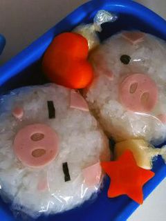 こぶたさんおにぎり-レシピのメイン写真
