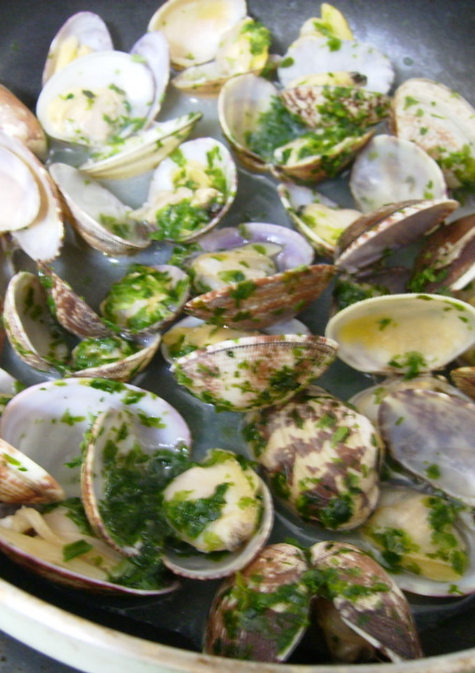 あさりの酒蒸し　～あおさとごま油風味～-レシピのメイン写真